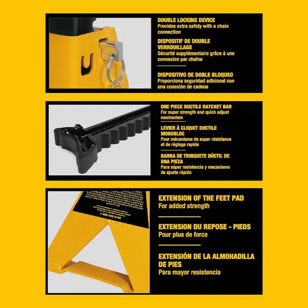 DEWALT 2-Pack 3-Ton Double Lock Heavy Duty Jack Stand