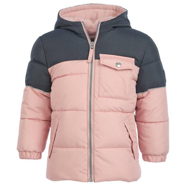 thumbnail image 2 of Essentials Toddler Girls' Puffer Coat - Heavy-Weight Hooded Jacket In Raspberry Pink 2 of 13