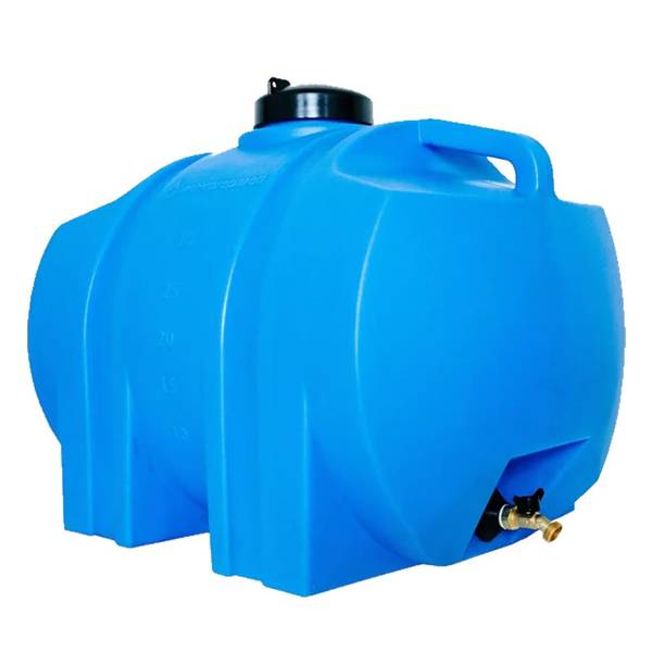 Photo of 35 Gallon WaterPrepared Blue Horizontal Utility Tank