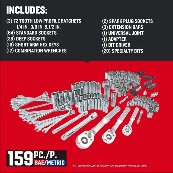 Craftsman 159-Piece Mechanics Tool Set - CMMT12125 | Blain's