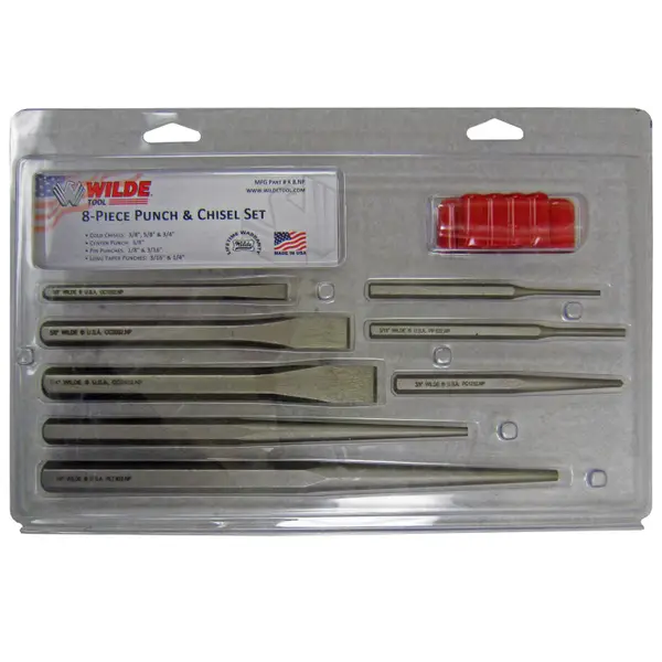 Wilde Tool Co 8 Piece Punch and Chisel Set - K 8.NP | Blain's Farm