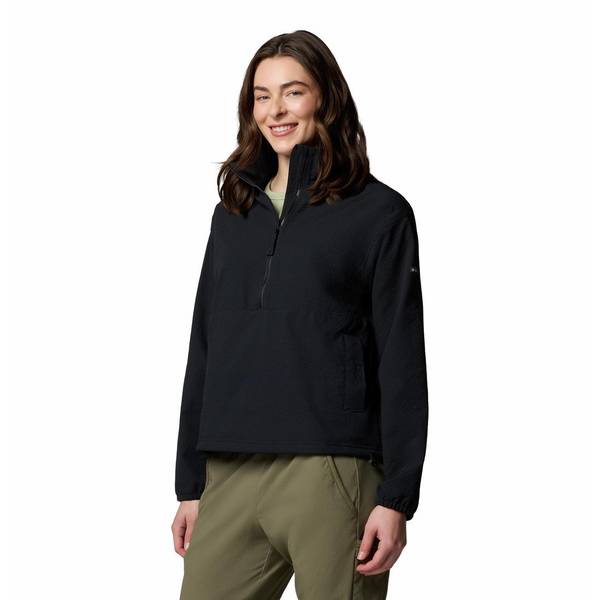 y414185　レディース　BLK M Columbia Women's Black Essential Hike Grid Fleece Half-Zip Pullover