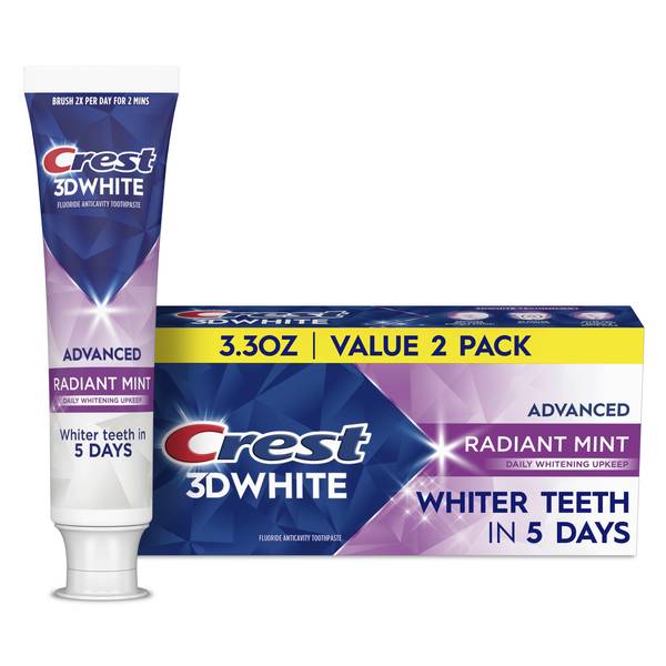 Crest 3DWhite Advanced Teeth Whitening Toothpaste, Radiant