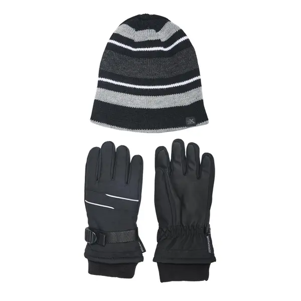 ZeroXposur Boy's Camo Stripe Reversible Beanie Winter Gloves