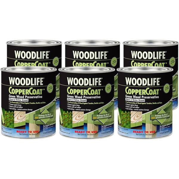 Photo of 6-Pack 1 Quart WoodLife CopperCoat Green Wood Preservative
