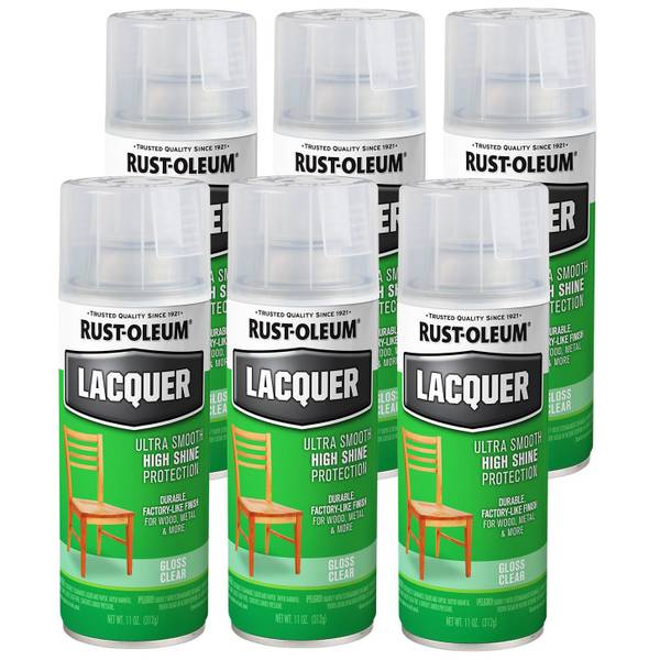 Photo of 6-Pack 11 oz Gloss Clear Lacquer Spray Paint