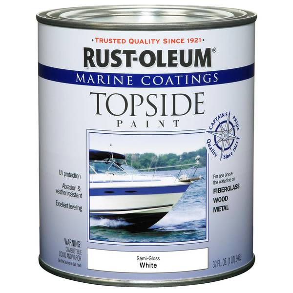 Photo of 2-Pack 1 Quart Marine Coatings Semi-Gloss White Topside Paint