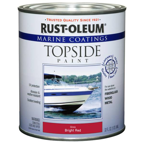Photo of 2-Pack 1 Quart Marine Coatings Gloss Bright Red Topside Paint
