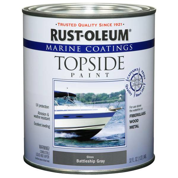 Photo of 2-Pack 1 Quart Marine Coatings Gloss Battleship Gray Topside Paint