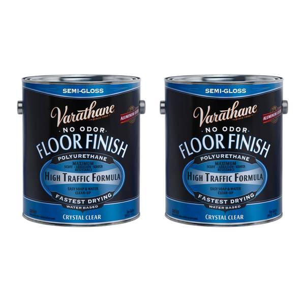 Photo of 2-Pack 1 Gallon High Traffic Semi-Gloss Crystal Clear Polyurethane Floor Finish