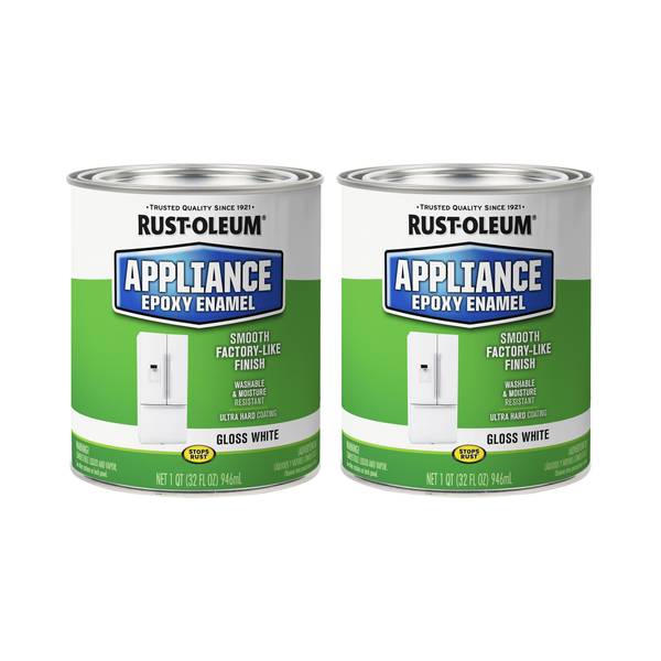 Photo of 2-Pack 1 Quart Appliance Epoxy Gloss White Enamel Paint