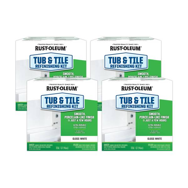 Photo of 4-Pack 1 Quart Tub and Tile Gloss White Refinishing Kit