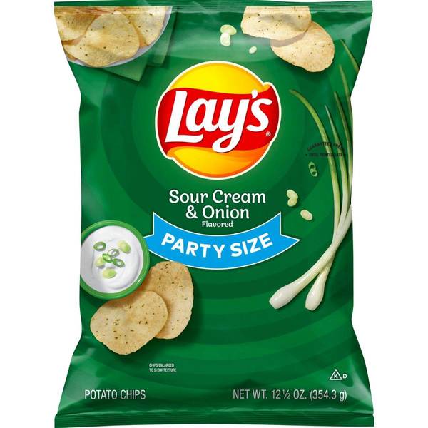 Photo of 12.5 oz Sour Cream and Onion Potato Chips Party Size Bag