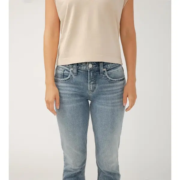 Silver Jeans Women's Boyfriend Mid Rise Slim Leg Jeans