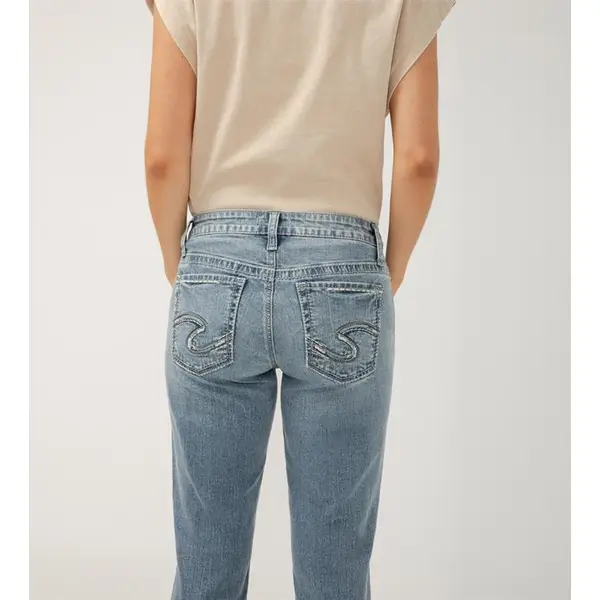 【保障できる】 Boyfriend Women's Jeans Silver Mid Jeans Leg Slim Rise パンツ