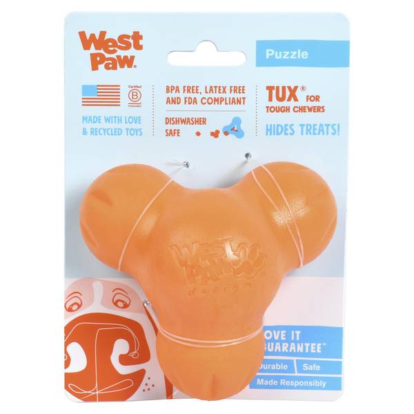 Photo of Small Tux 4" Puzzle Dog Toy, Orange