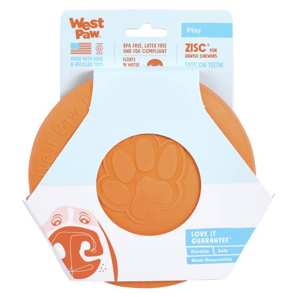 Photo of Small Zisc 6.5" Flying Disc Dog Toy, Orange