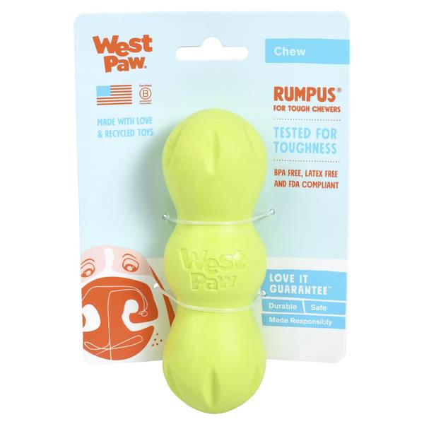 West Paw Small Rumpus Dog Chew Toy, Green ZG080GRN