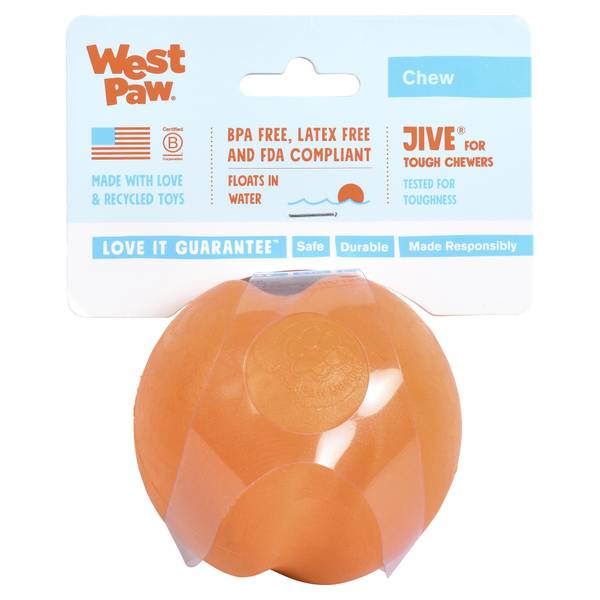 Photo of Large Jive 3.25" Ball Dog Toy, Orange