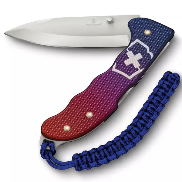 Victorinox Swiss Army Blue/Red Evoke Alox Knife - 0.9415.D221