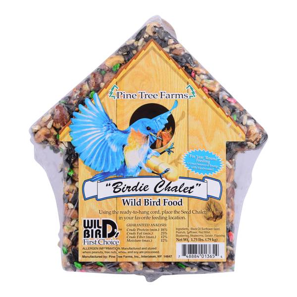Photo of Birdie Chalet Seed Block, 1.75 lb, 100% Hand-Crafted Birdhouse Shape