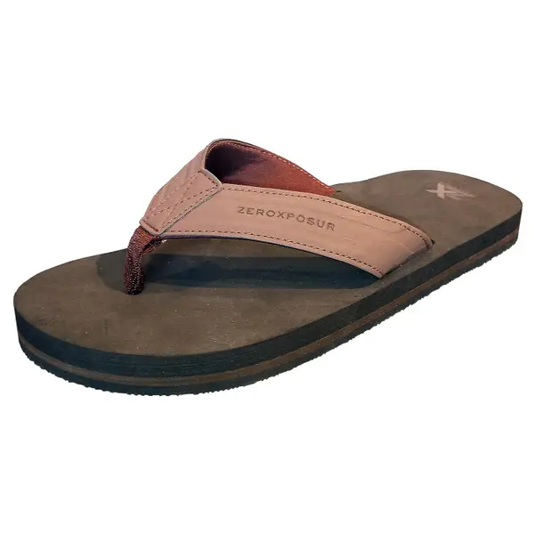 ZeroXposur Men's Embossed Flip Flop Brn - ZXF800185-8 | Blain's