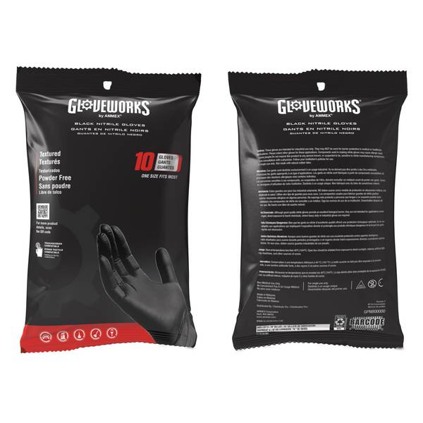 Photo of 10-Pack 5mil Black Nitrile Gloves