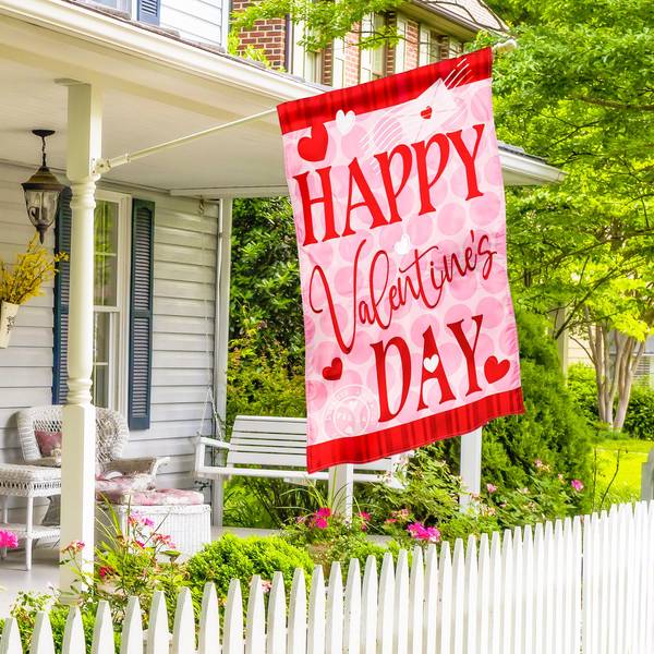 Photo of Happy V-Day Hearts Garden Flag
