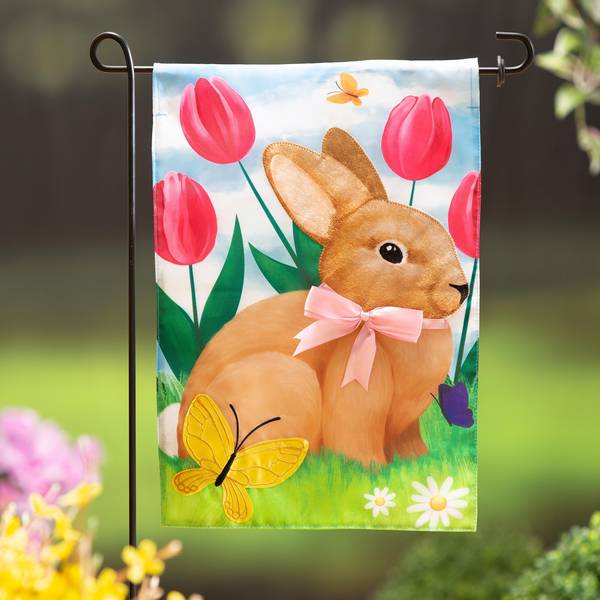 Photo of Tulips and Bunny Garden Flag