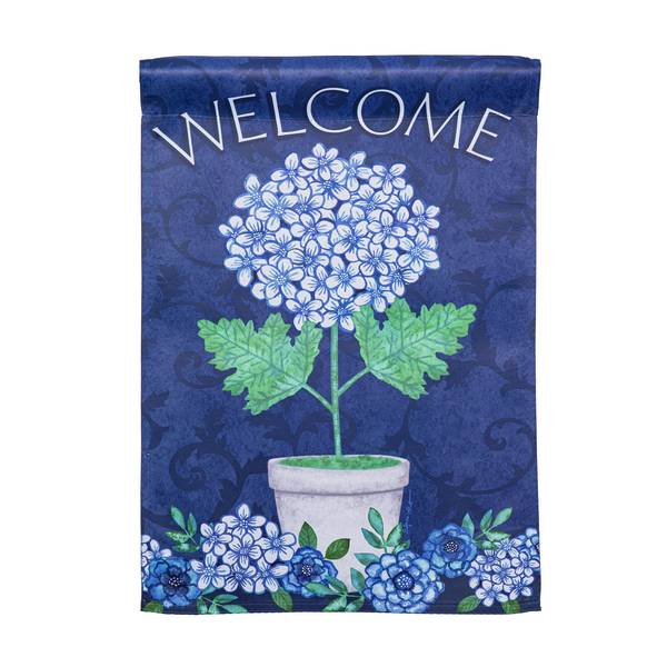 Photo of Potted Floral Suede Garden Flag