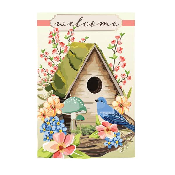 Photo of Spring Birdhouse Garden Flag