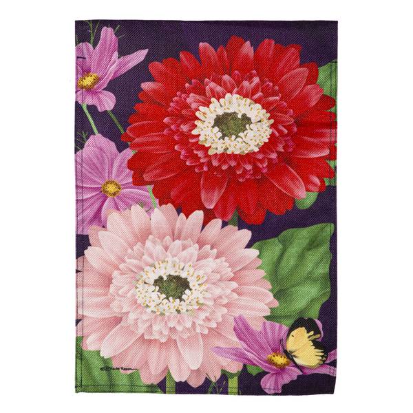 Photo of Blooming Gerbera Burlap Garden Flag