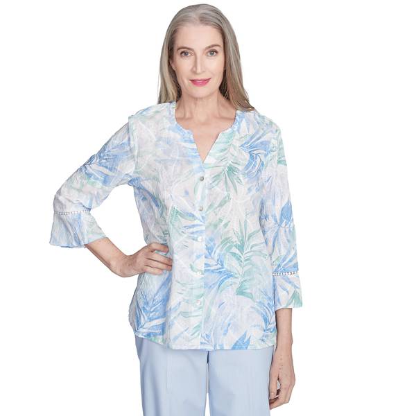 Photo of Women's Tropical Embroidered Woven Top