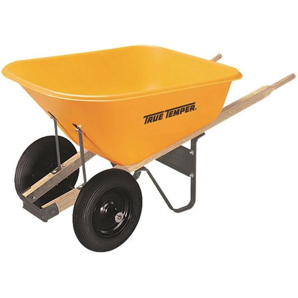 8-Cubic Foot Poly Wheelbarrow with Dual Wheels