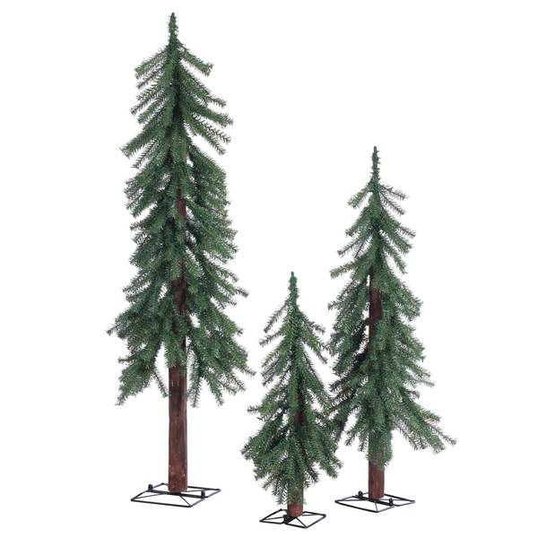 Photo of Elegant 3 Piece Set of Un Lit Alpine Trees, 2', 3' and 4'