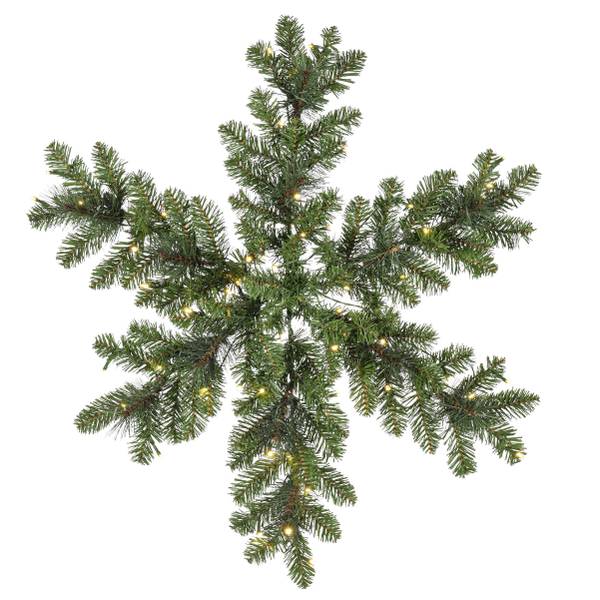 Photo of Elegant 30 Inch Needle Pine Mix Snowflake with 50 Warm White LED Lights