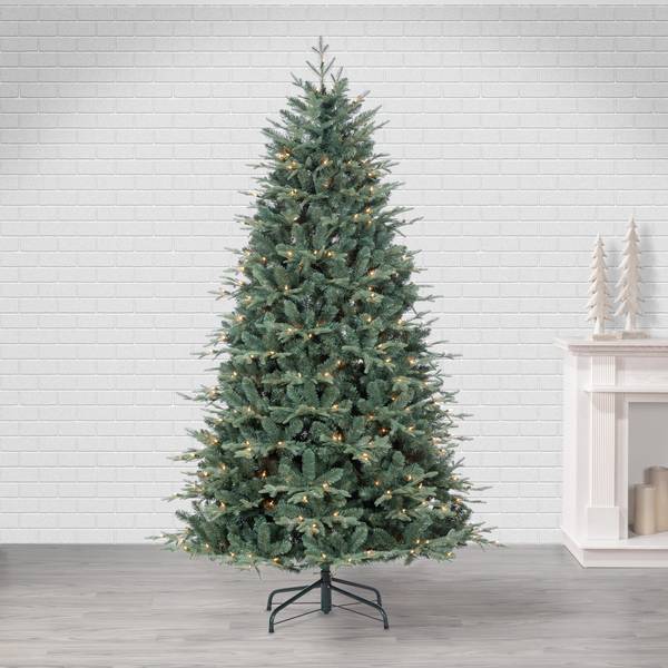 Photo of 6.5 ft. Pre Lit Warm White LED Natural Cut Blue Spruce