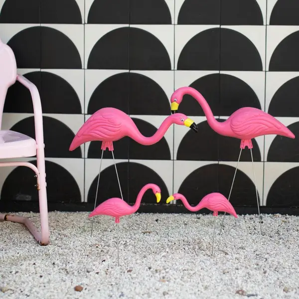 ロラライハリス Flamingo フラワー柄マチ広大きめポーチ☆ハンドメイド