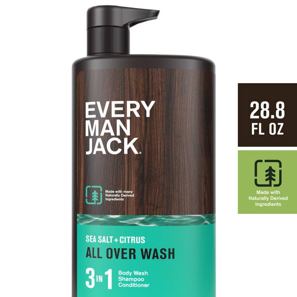 Every Man Jack 28.8 oz 3-in-1 All Over Wash, Sea Salt + Citrus