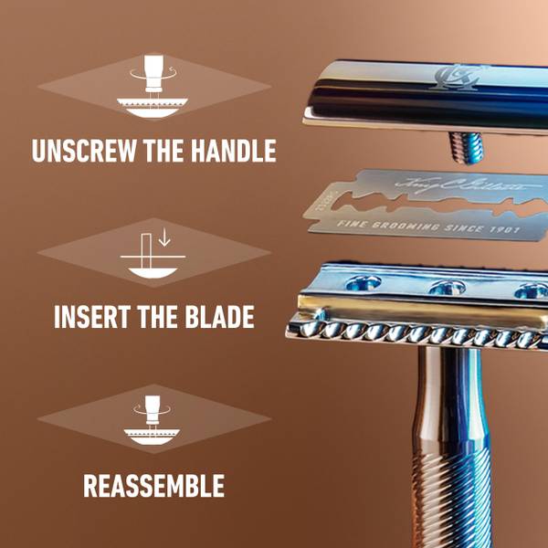 King C Gillette Double Edge Safety Razor Handle with 5 Double Edge Blades 772716 Blain s Farm Fleet