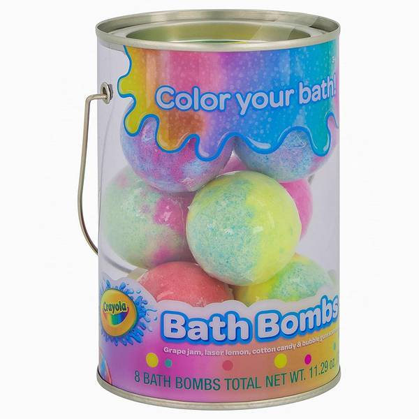 Crayola, Bath Bombs, 3+, Grape Jam, Laser Lemon, Cotton Candy & Bubble Gum Scented, 8 Bath Bombs, 11.29 oz (320 g)