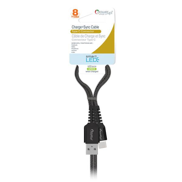 Photo of 8ft Smart LED Braided Cable Type C, Black