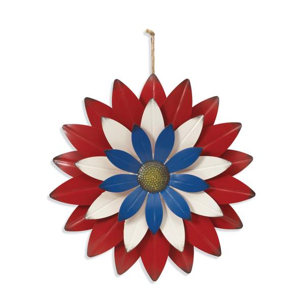 Photo of 11.8" Metal Americana Flower Wall Hanging