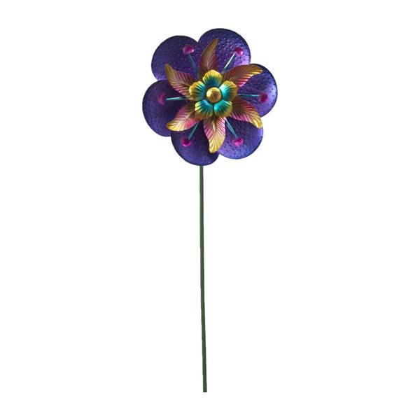 Photo of 60" Metal Flower Wind Spinner Yard Stake