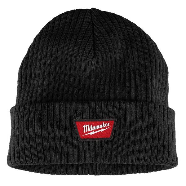 Milwaukee Men's Black Rib-Knit Cuffed Beanie Cap