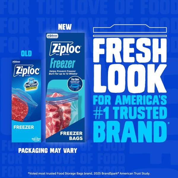 Ziploc 60-Count Stay Open Quart Freezer Storage Bags - 2570001362