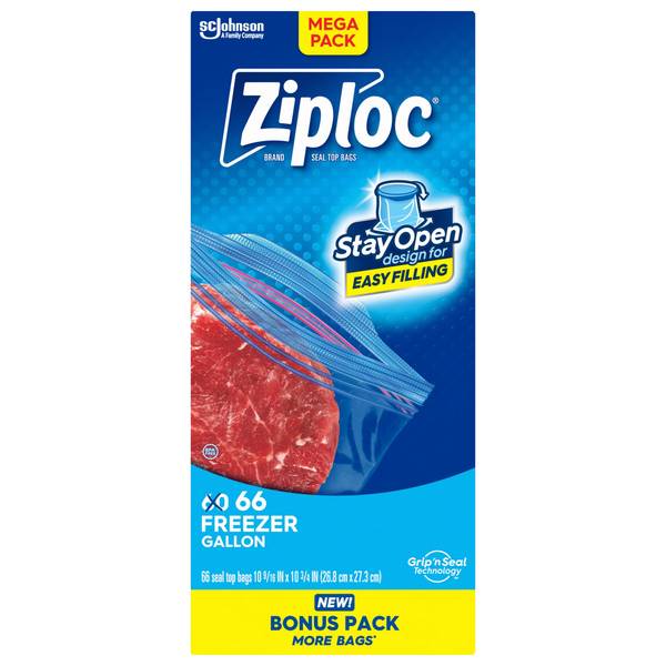 Ziploc 66-Count Gallon Freezer Bag Mega Pack - 2570001361