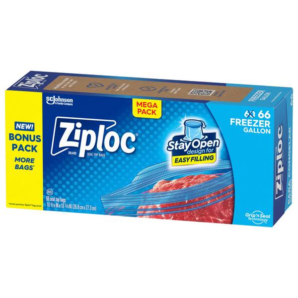 Ziploc 66-Count Gallon Freezer Bag Mega Pack - 2570001361