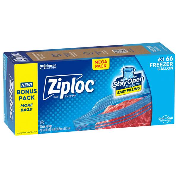 Ziploc 66-Count Gallon Freezer Bag Mega Pack - 2570001361