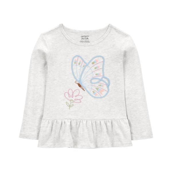 Carter's TG Butterfly LS Top Grey - 2S013010-2T | Blain's